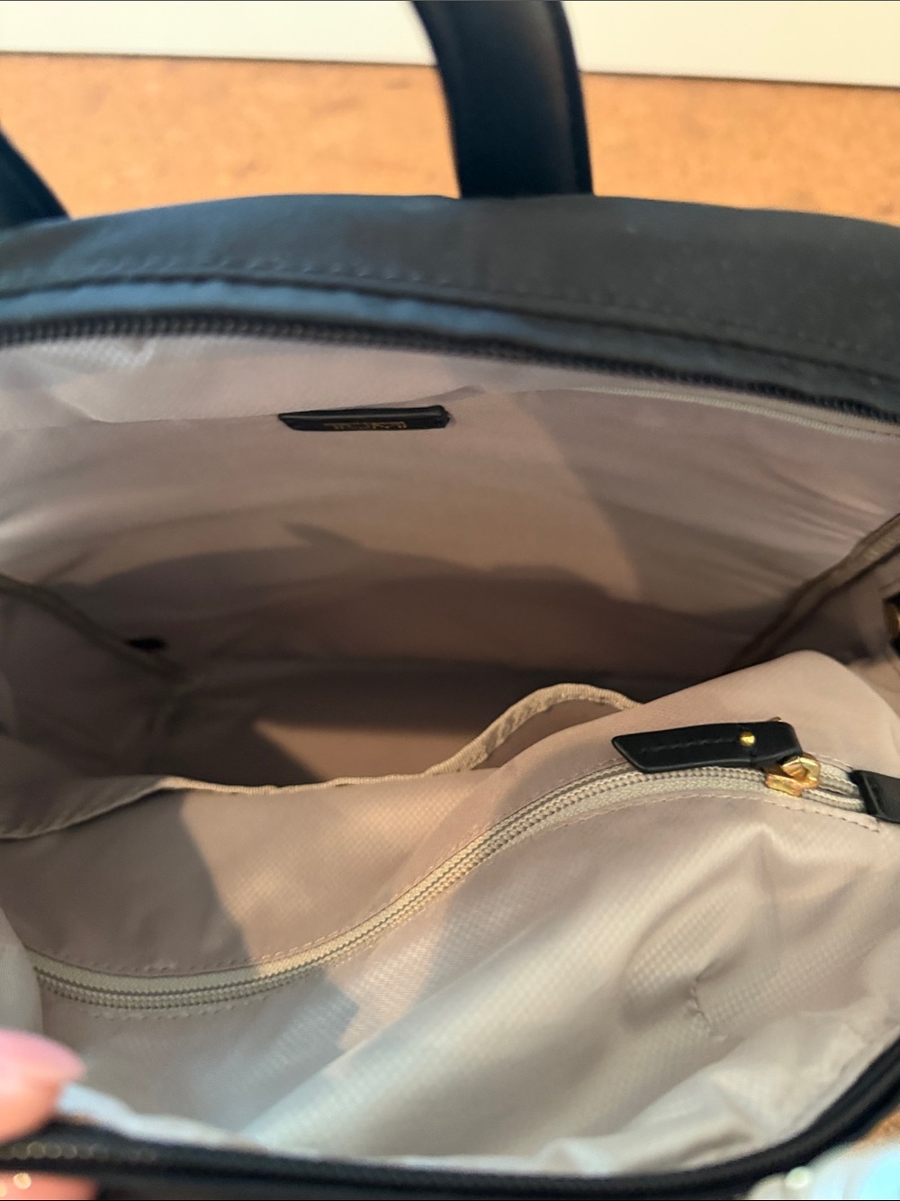 Tumi Black Nylon Backpack with Gold Accents - Picture 4 of 4